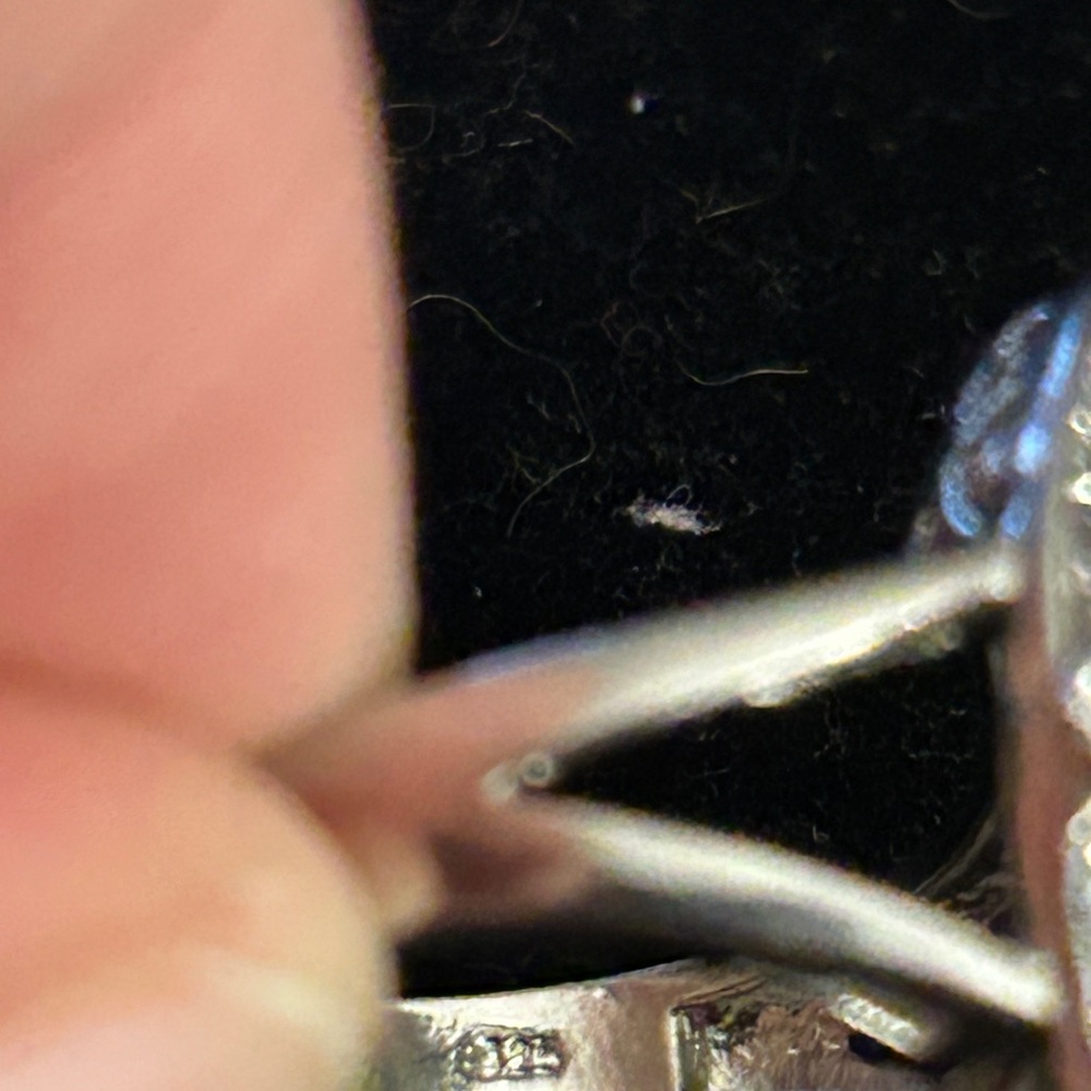 Silver 925 Ring with Peridot Gemstone and Crystal Accents size 5.75 - Picture 6 of 6